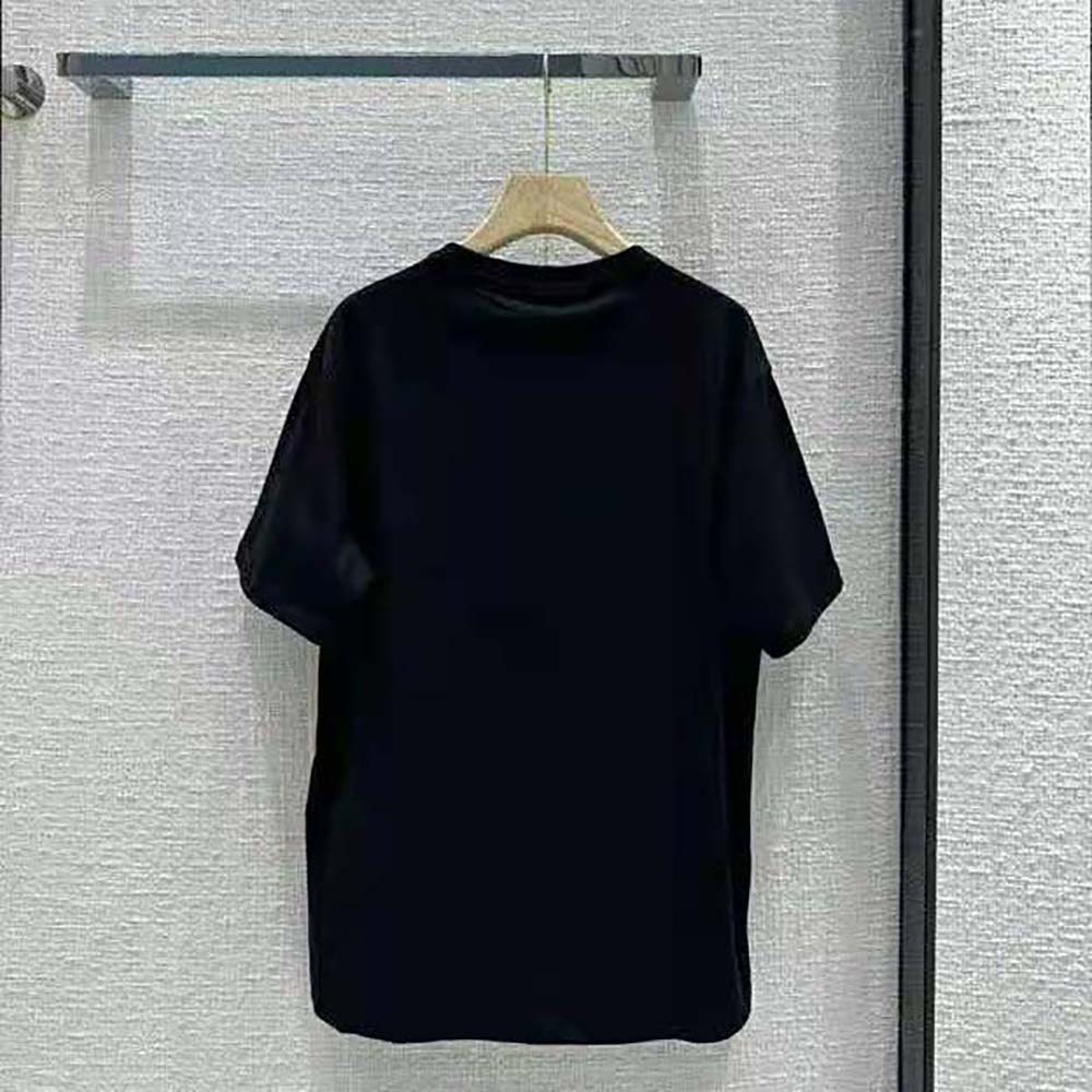 Side angle showing silhouette of Loewe Women Calcifer Pocket T-Shirt Black