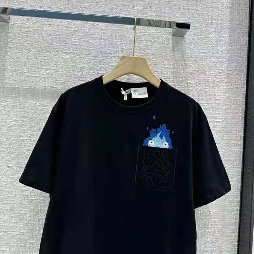 Loewe Women Calcifer Pocket T-Shirt in Cotton-Black - image 4