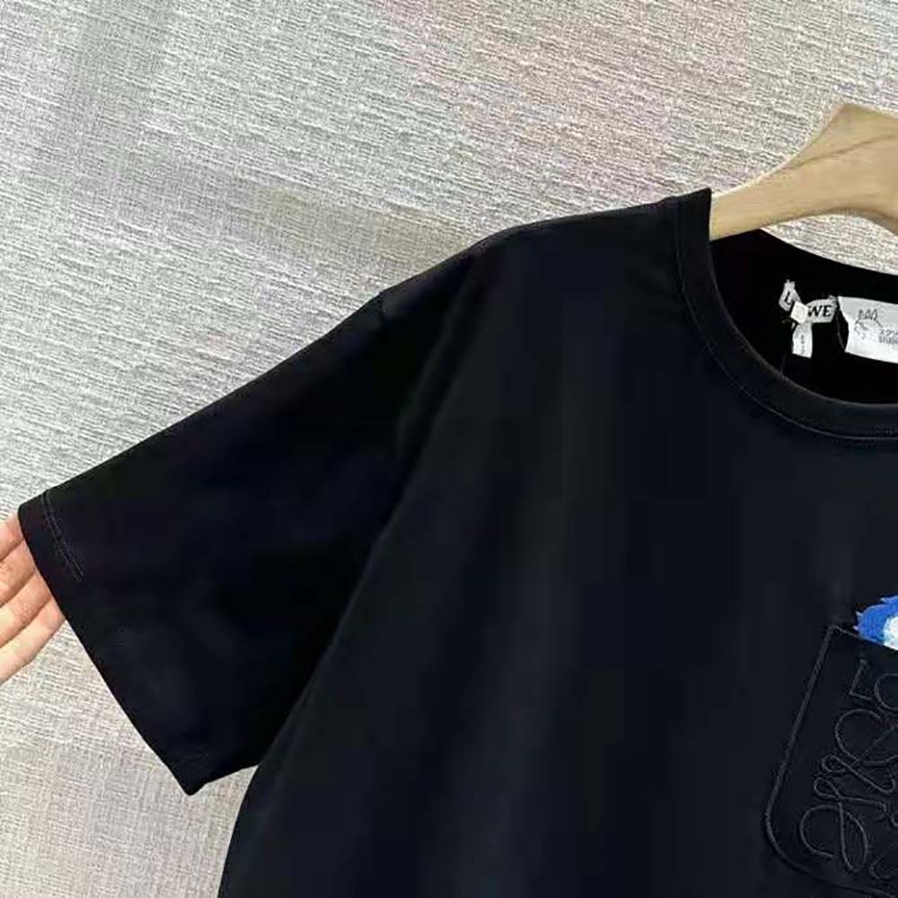 Loewe Women Calcifer Pocket T-Shirt in Cotton-Black - image 7