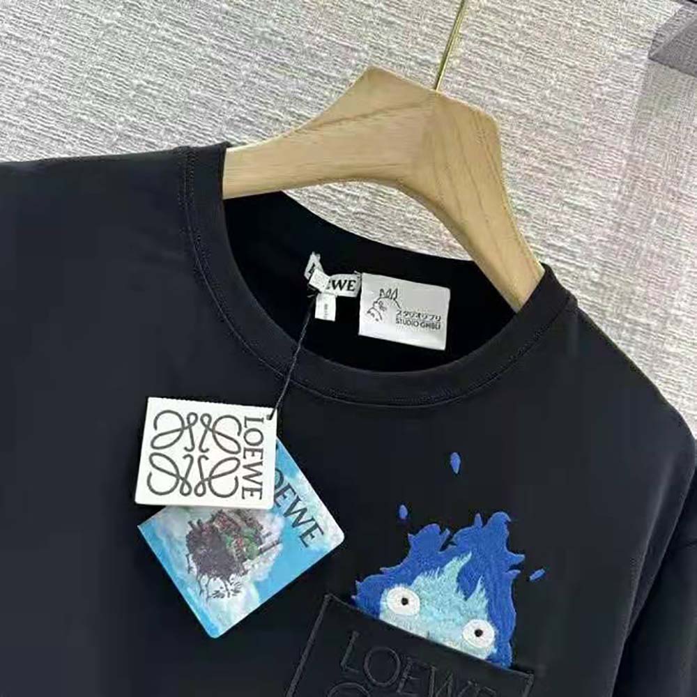 Loewe Women Calcifer Pocket T-Shirt in Cotton-Black - image 5