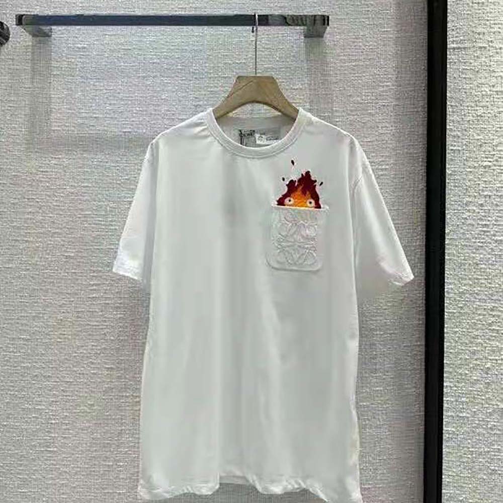 Close-up of pocket detail on Loewe Women Calcifer Pocket T-Shirt