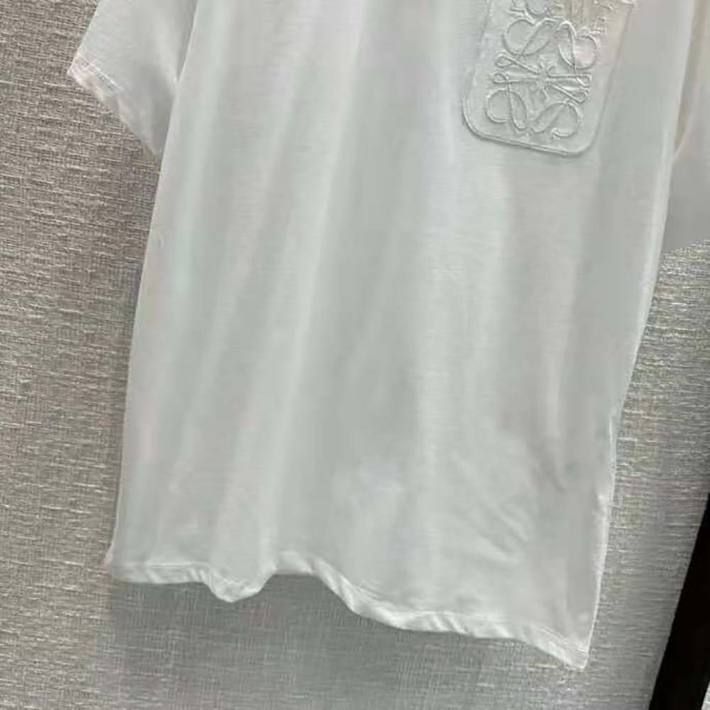 Loewe Women Calcifer Pocket T-Shirt in Cotton-White - image 7