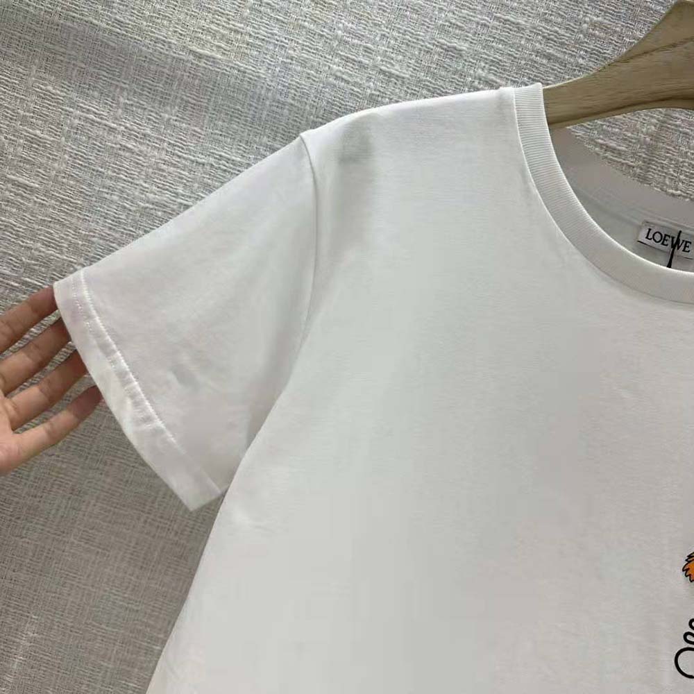Loewe Women Heen Anagram T-shirt in Cotton-White - image 7