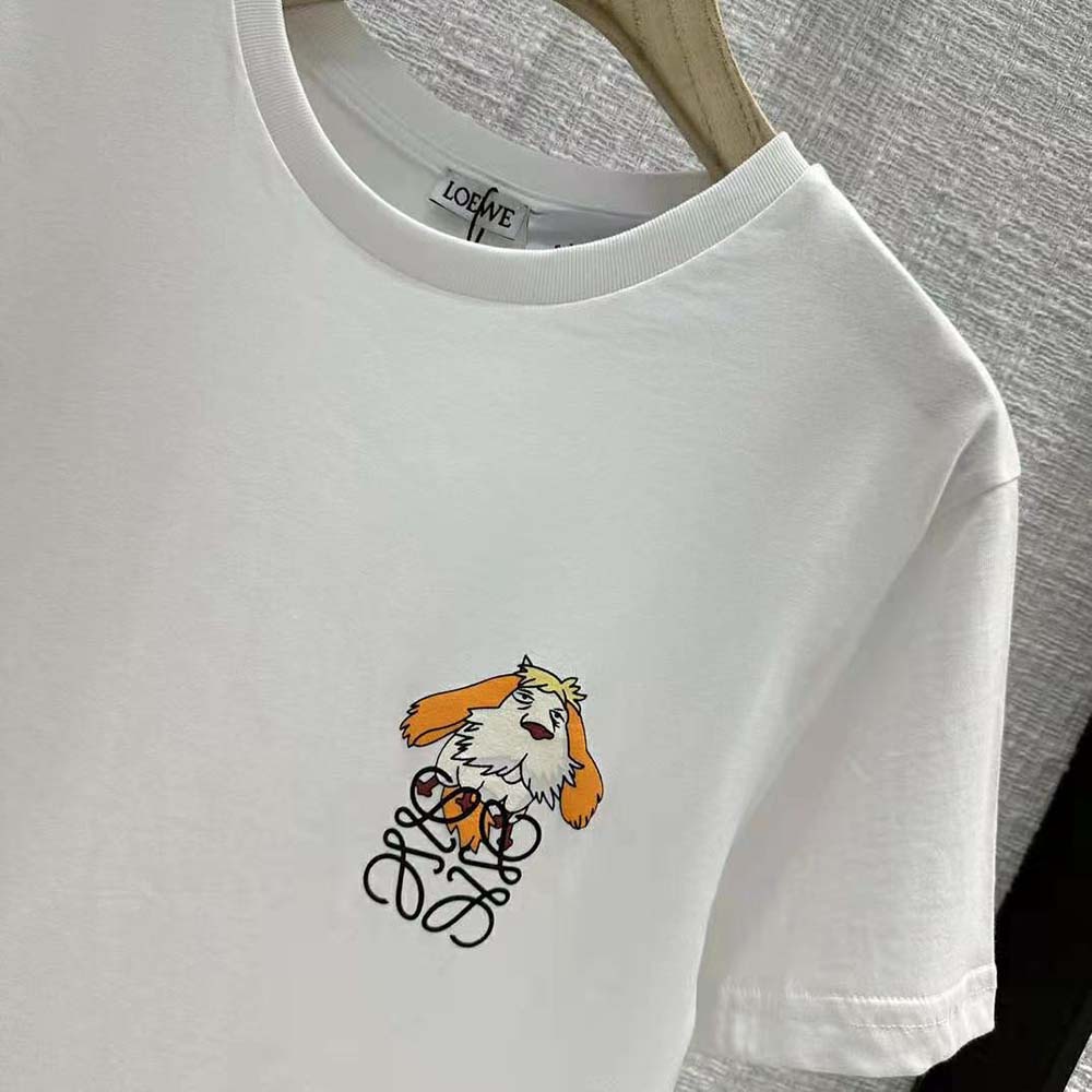 Loewe Women Heen Anagram T-shirt in Cotton-White - image 5