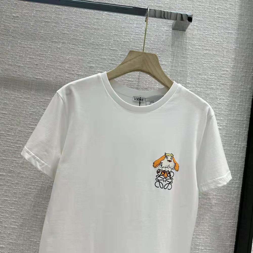 Loewe Women Heen Anagram T-shirt in Cotton-White - image 4