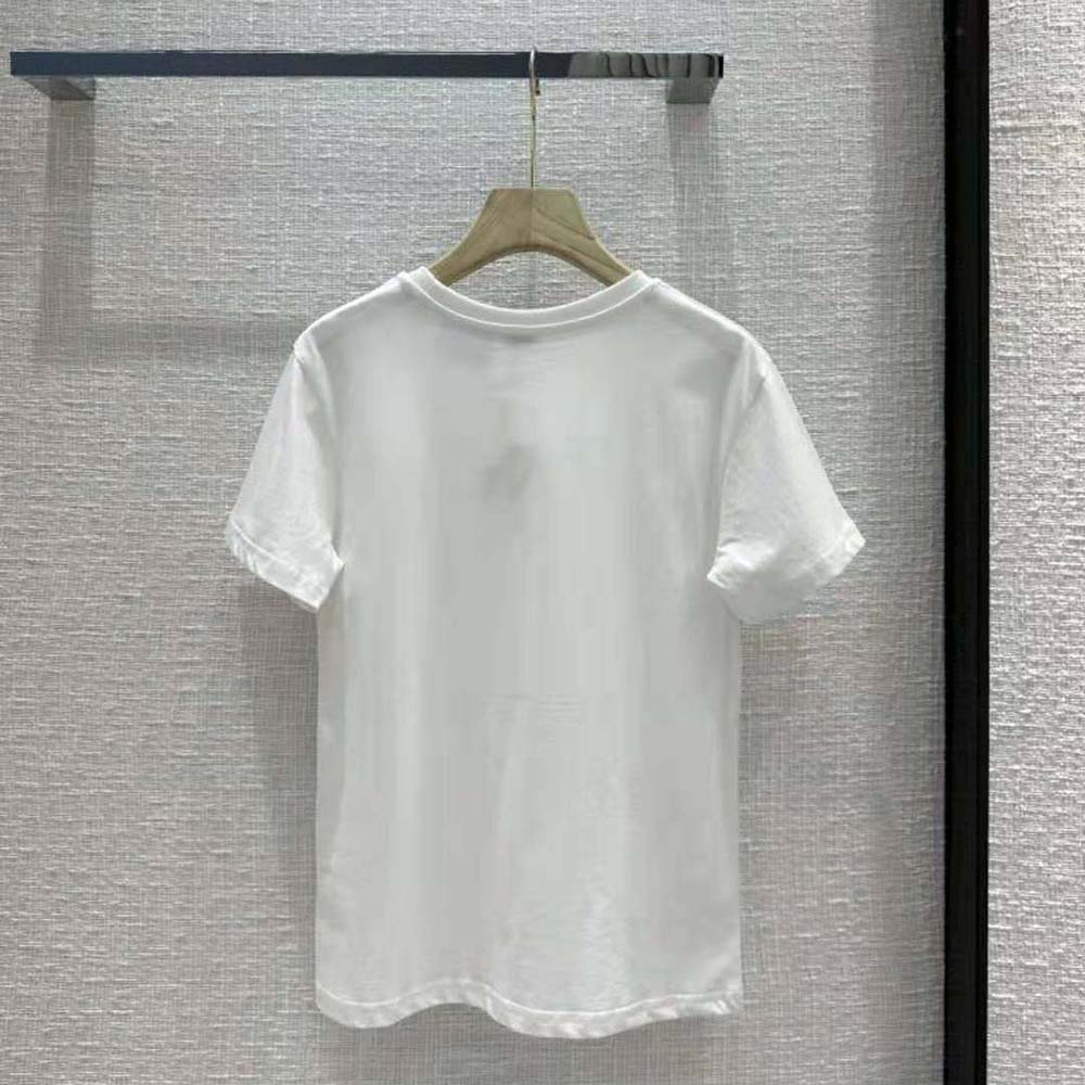 Side profile showing relaxed fit of Loewe Women Heen Anagram T-shirt