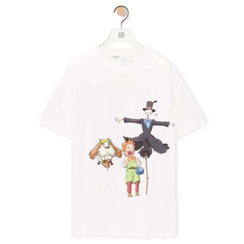 Front view of Loewe Women Heen Markl and Turnip Head T-shirt in white cotton