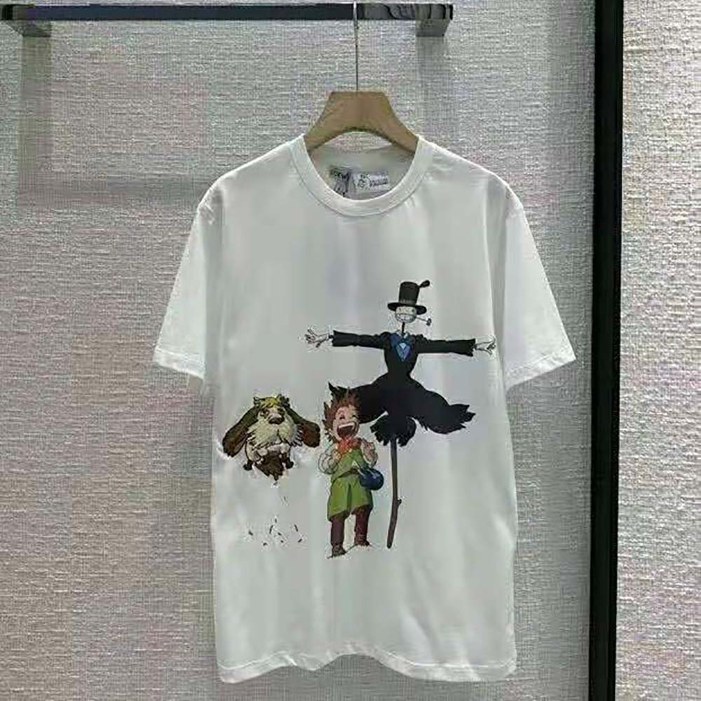 Close-up detail of graphic print on Loewe Women Heen Markl and Turnip Head T-shirt
