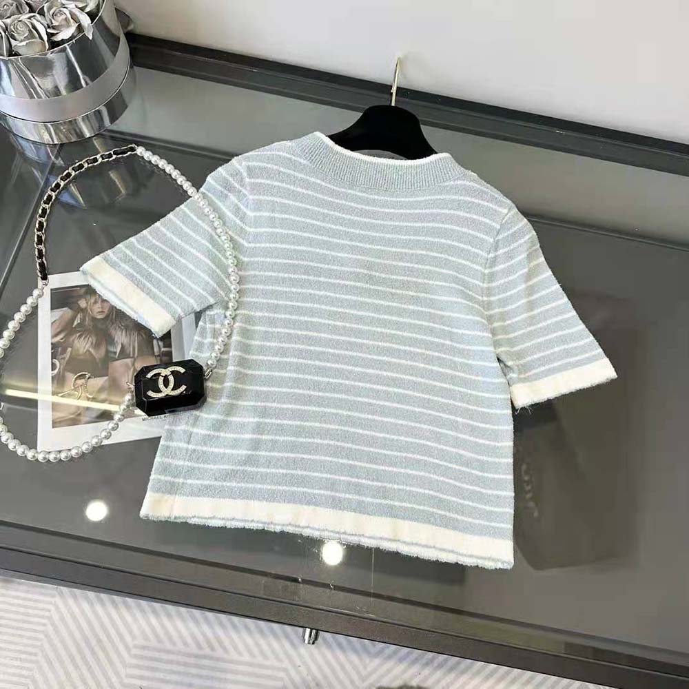 Miu Miu Women Bouclé Cotton Crew-Neck Sweater - image 5