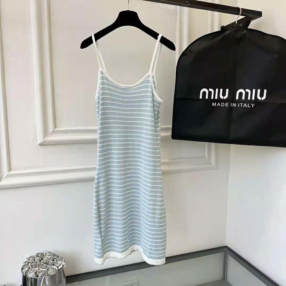 Miu Miu Women Bouclé Cotton Mini-Dress - image 4