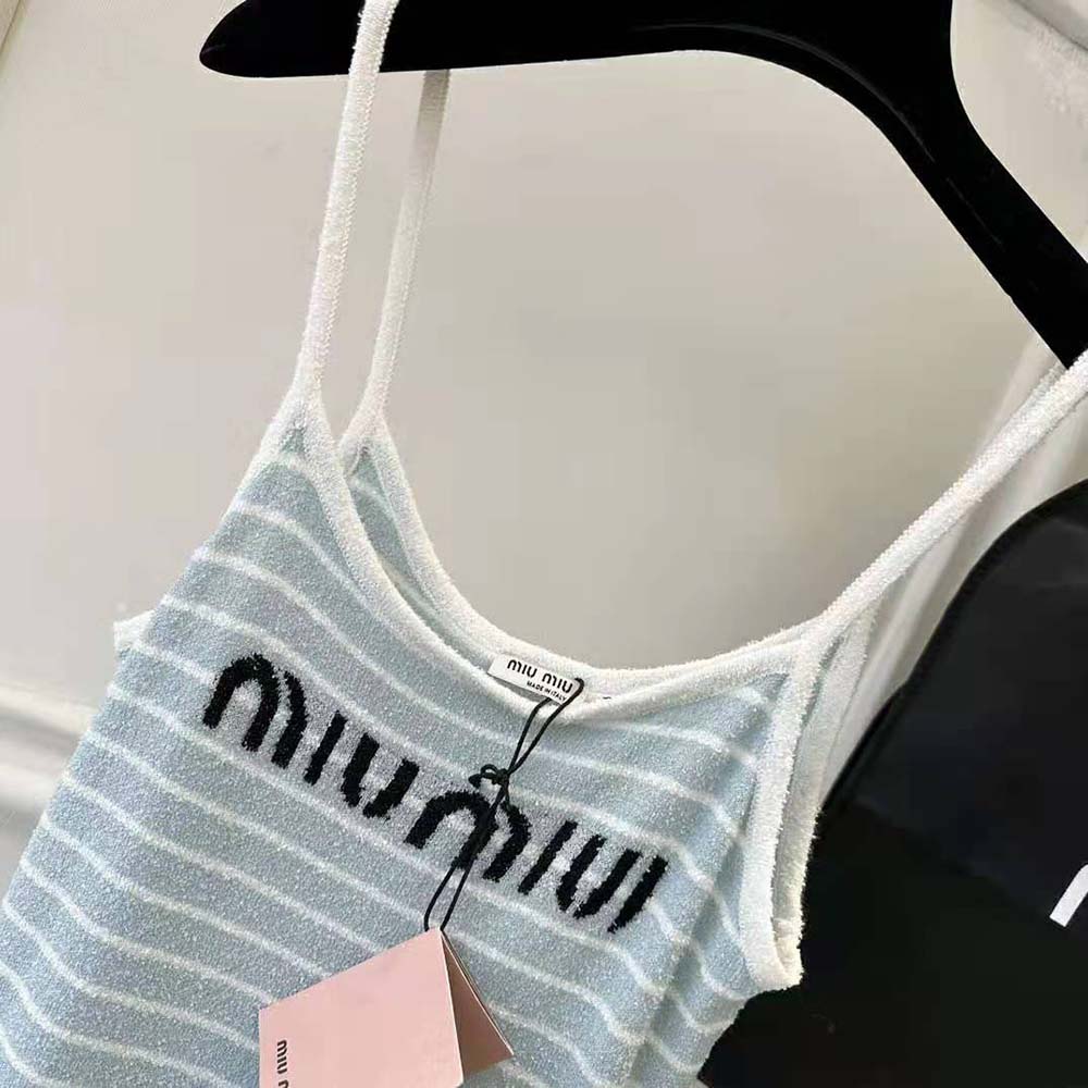 Miu Miu Women Bouclé Cotton Mini-Dress - image 6