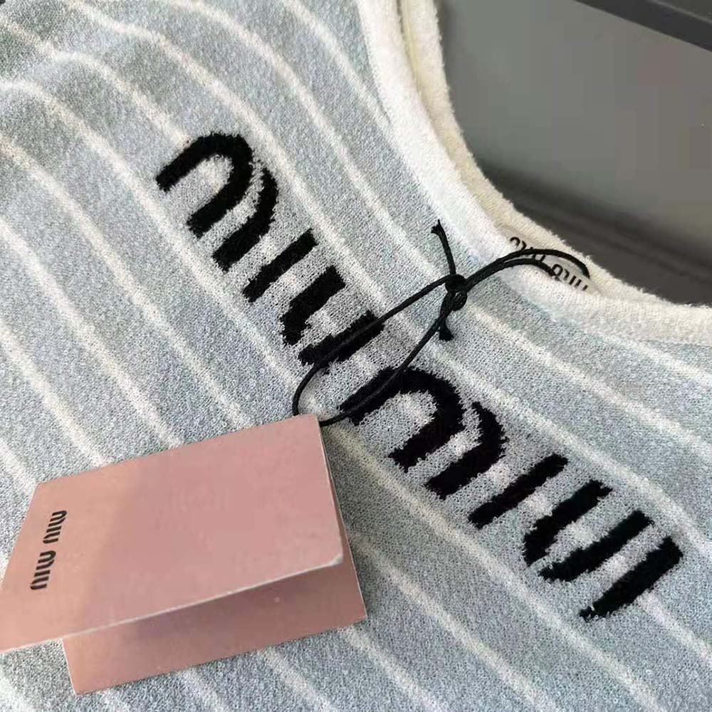Miu Miu Women Bouclé Cotton Mini-Dress - image 8