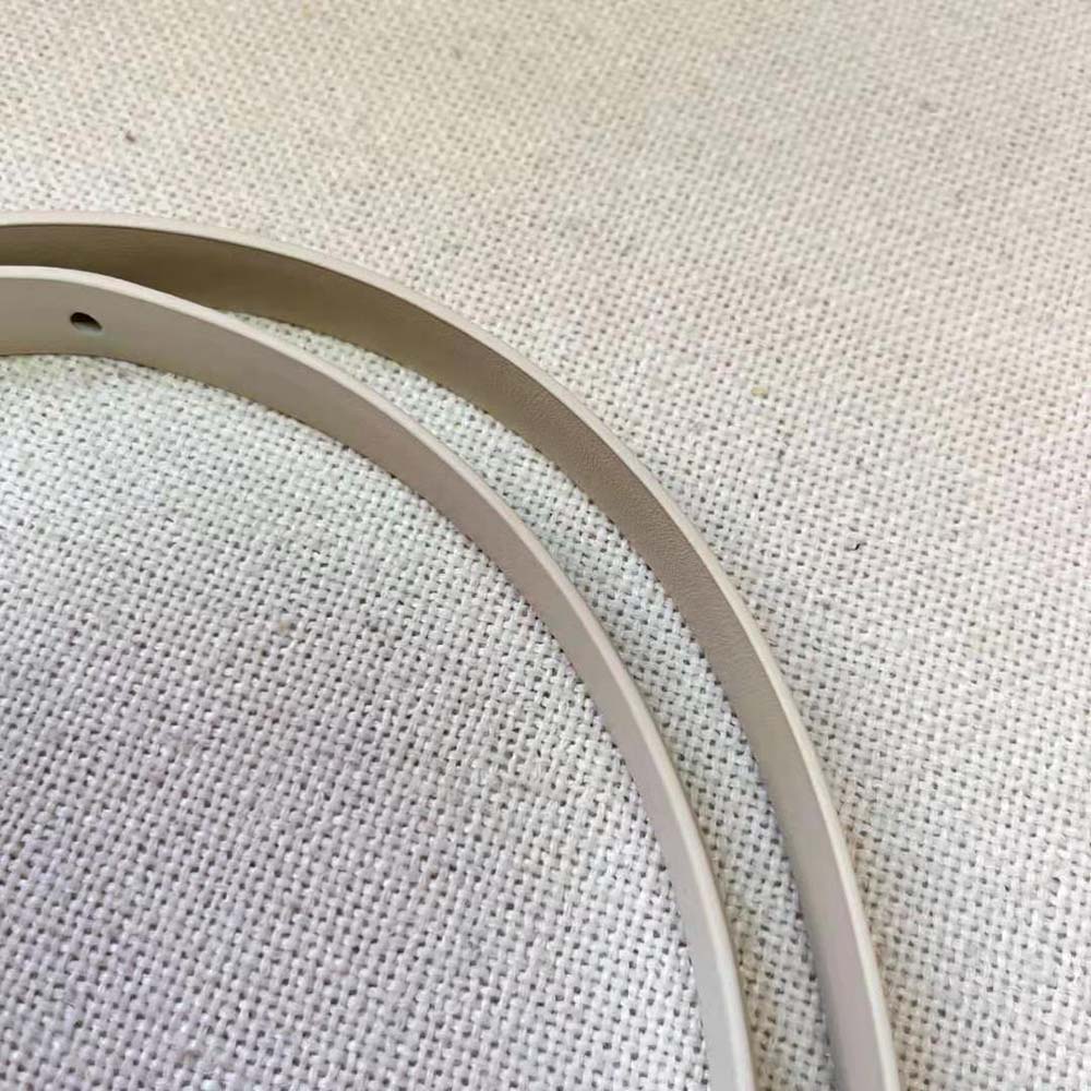 Miu Miu Women Brushed Leather Belt with Enameled Metal Buckle-White - image 10