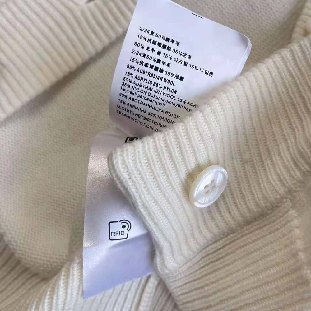 Miu Miu Women Cashmere Cardigan Features an Embroidered Logo-White - image 10
