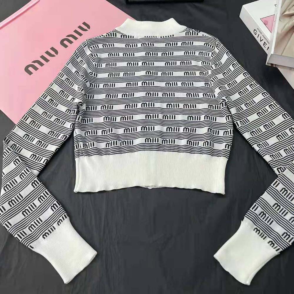 Side angle showing silhouette of Miu Miu Women Cashmere and Silk Cardigan