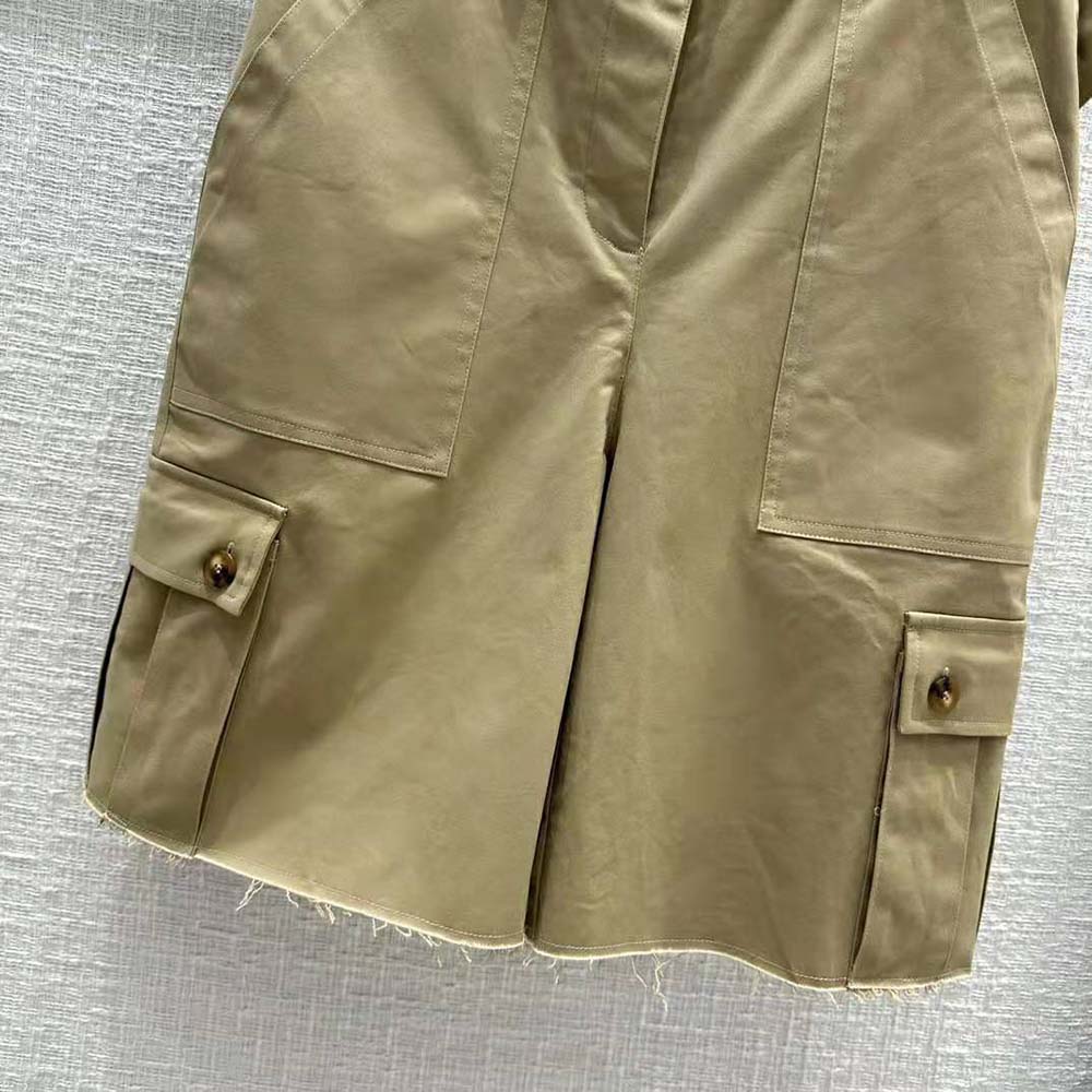 Miu Miu Women Chino Bermudas with Embroidered Logo on the Back - image 6