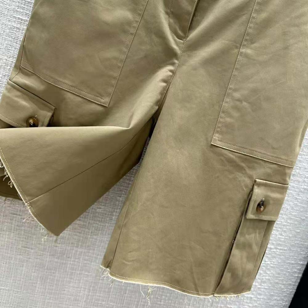Miu Miu Women Chino Bermudas with Embroidered Logo on the Back - image 7