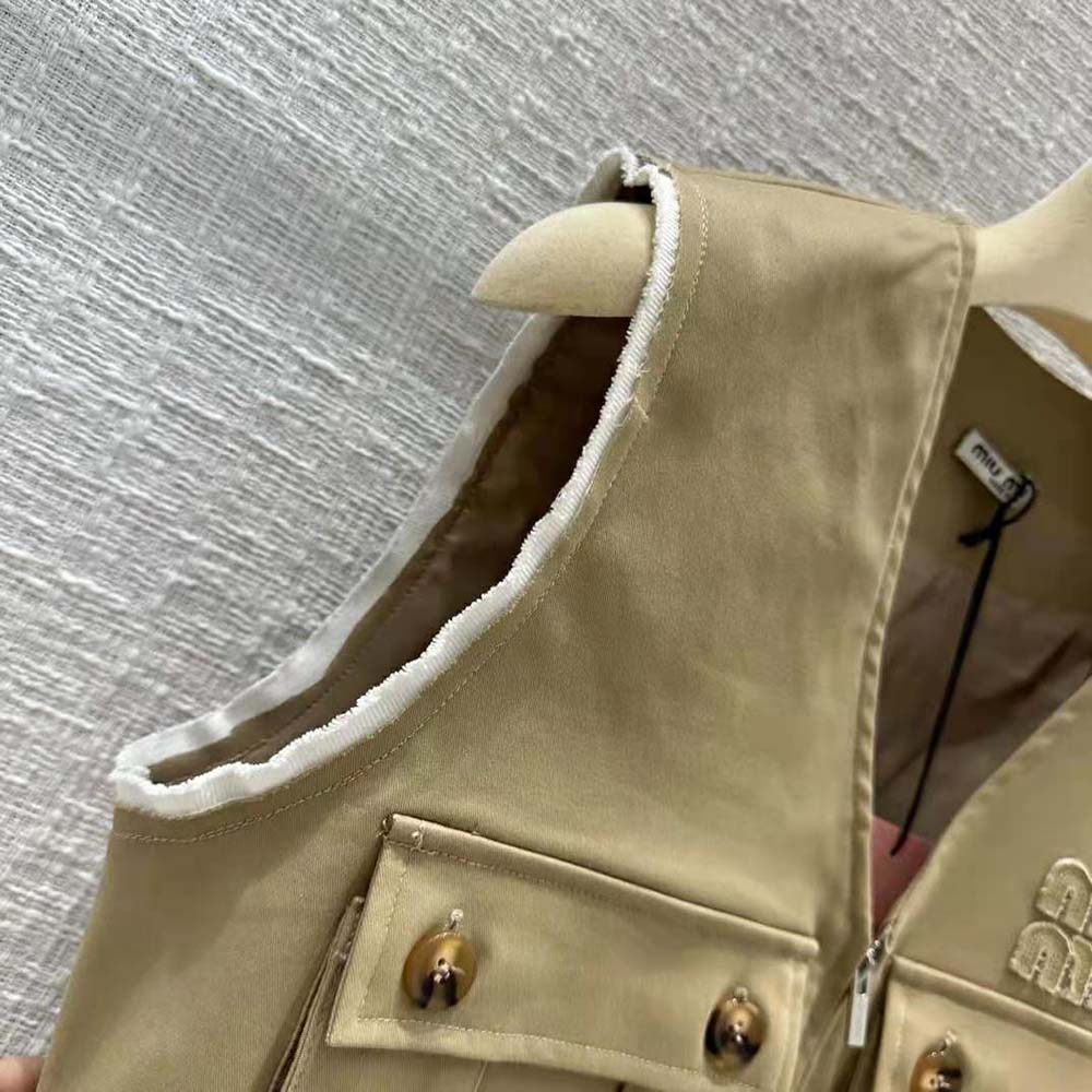 Miu Miu Women Chino Vest with Embroidered Logo - image 8
