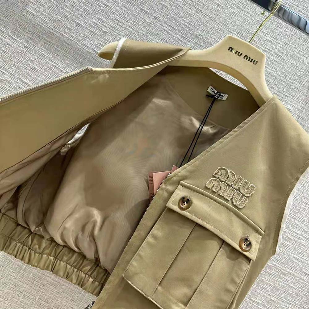 Miu Miu Women Chino Vest with Embroidered Logo - image 6