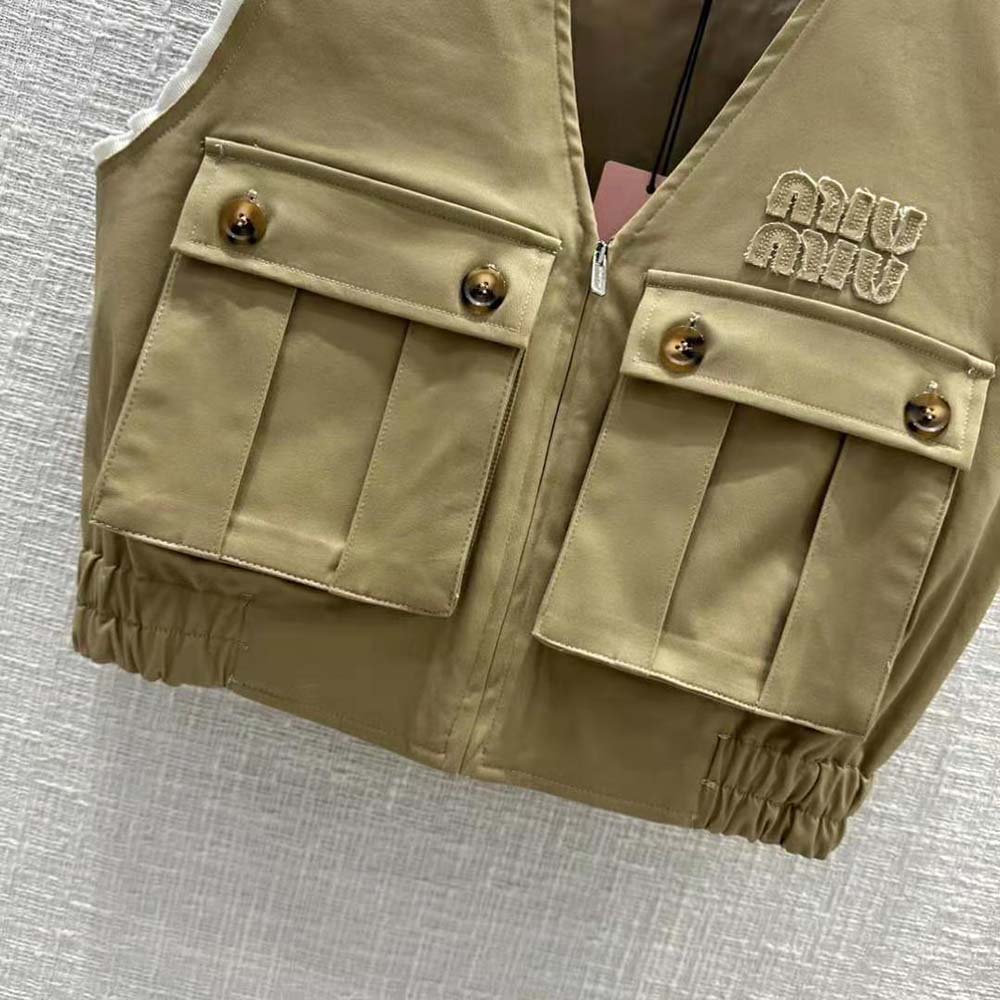 Miu Miu Women Chino Vest with Embroidered Logo - image 9