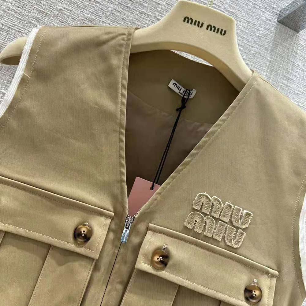Miu Miu Women Chino Vest with Embroidered Logo - image 7