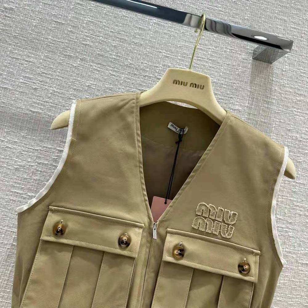 Miu Miu Women Chino Vest with Embroidered Logo - image 5