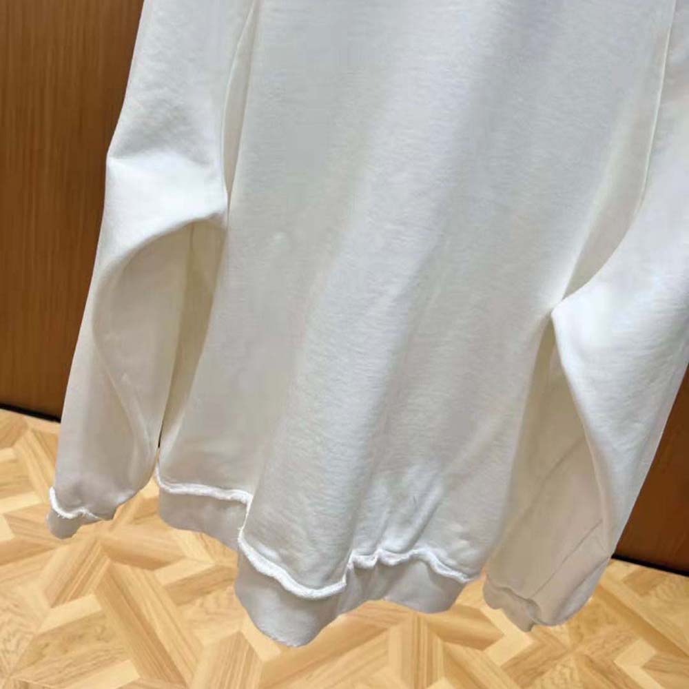 Miu Miu Women Cotton Polo Sweatshirt with Embroidered Logo-White - image 6