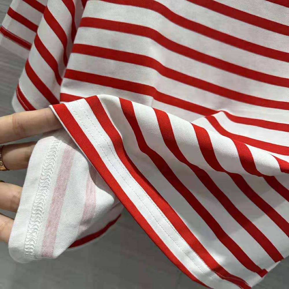 Miu Miu Women Cotton T-shirt with Printed Logo-Red - image 9