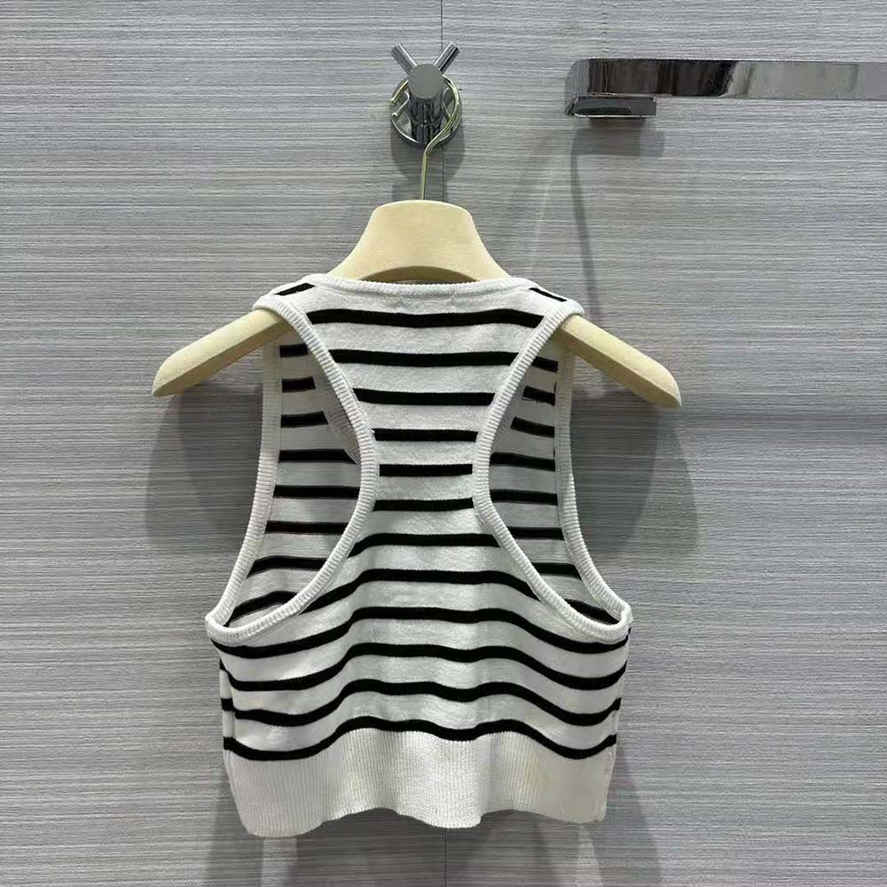 Side angle showing silhouette of Miu Miu Women Cotton Top white