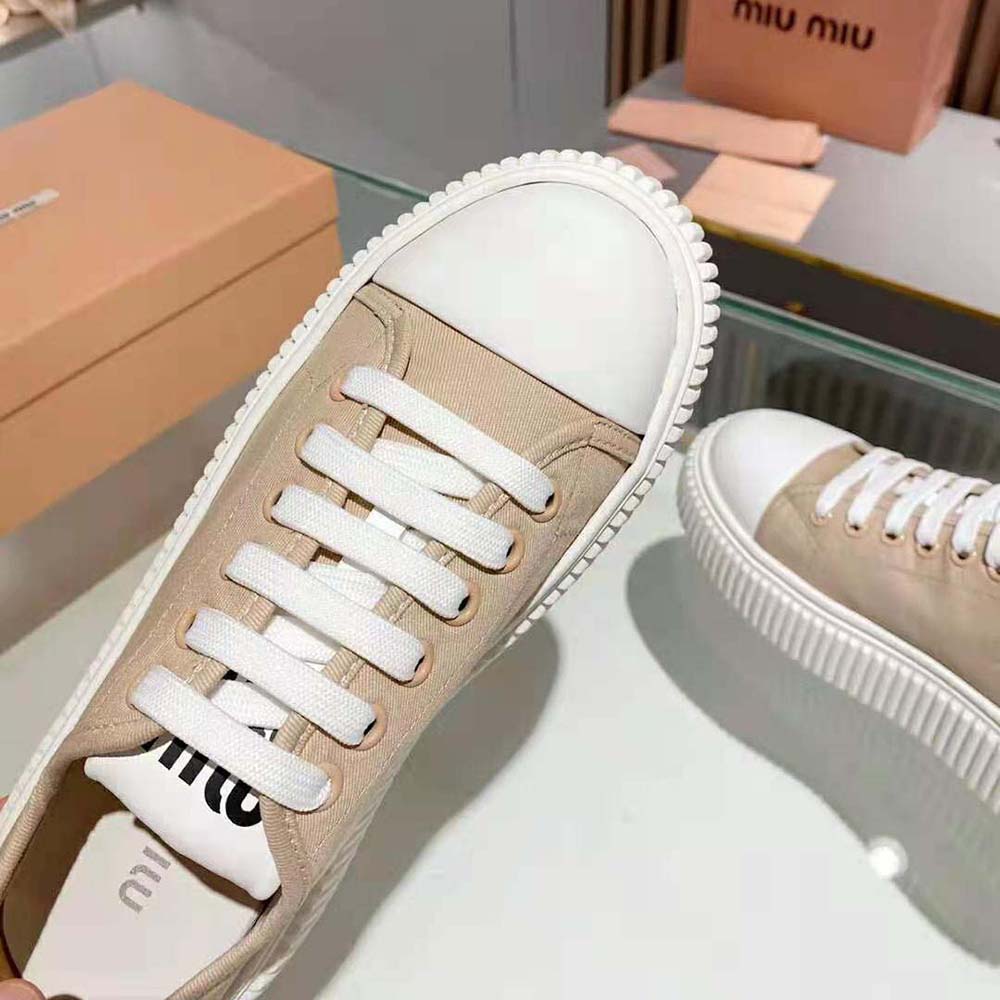 Miu Miu Women Denim Sneakers EVA Sole with Logo-Pink - image 7