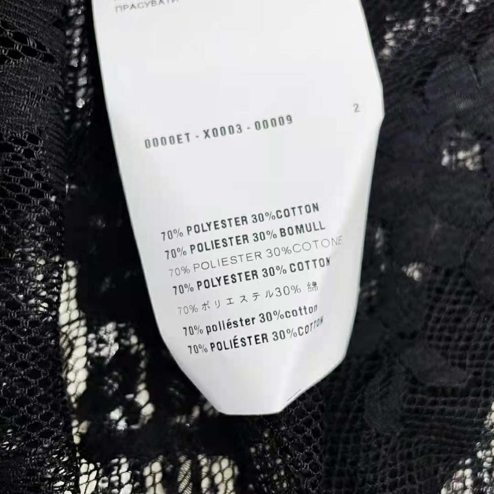 Miu Miu Women Lace Shirt with Knit Logo Label-Black - image 9
