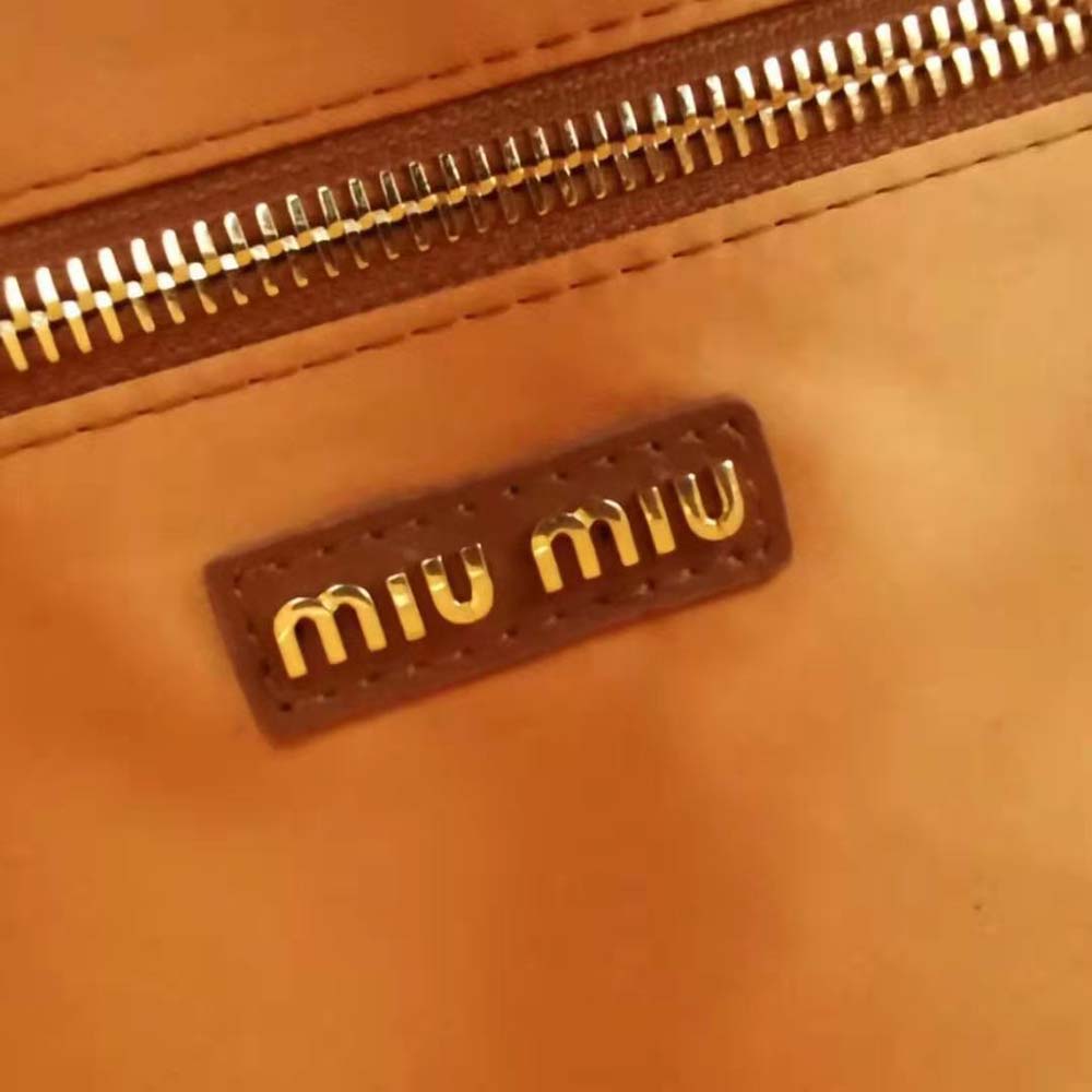 Miu Miu Women Leather Top-Handle Bag-Brown - image 9