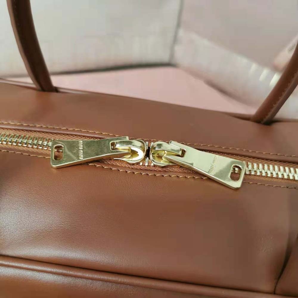 Miu Miu Women Leather Top-Handle Bag-Brown - image 8