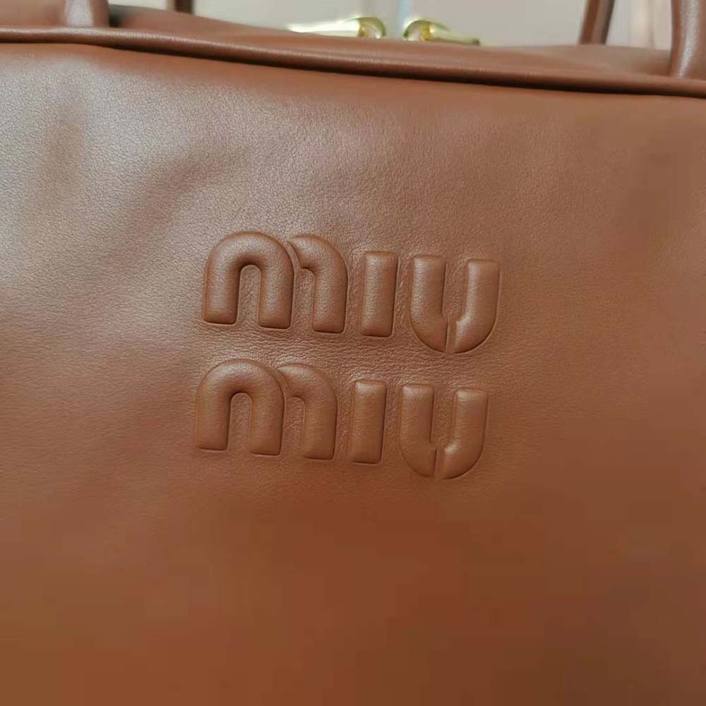 Miu Miu Women Leather Top-Handle Bag-Brown - image 7