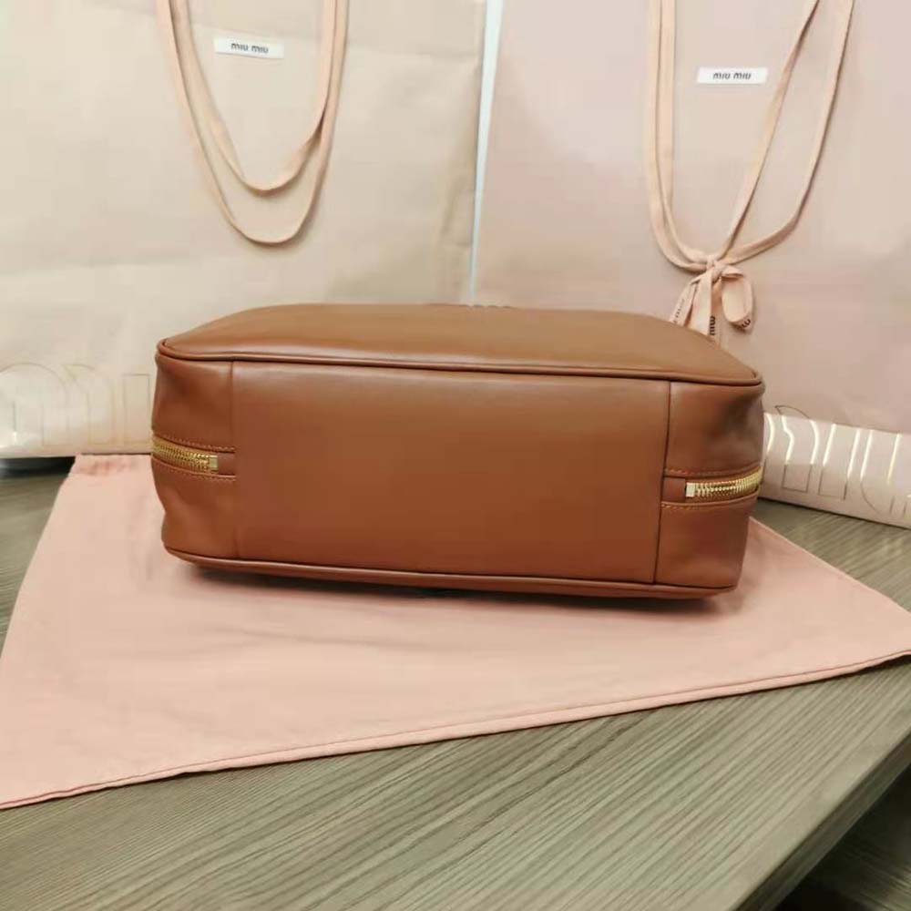 Miu Miu Women Leather Top-Handle Bag-Brown - image 4