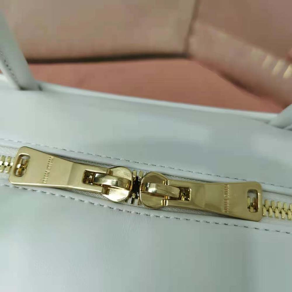 Miu Miu Women Leather Top-Handle Bag-White - image 7
