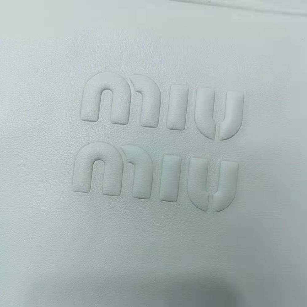 Miu Miu Women Leather Top-Handle Bag-White - image 8