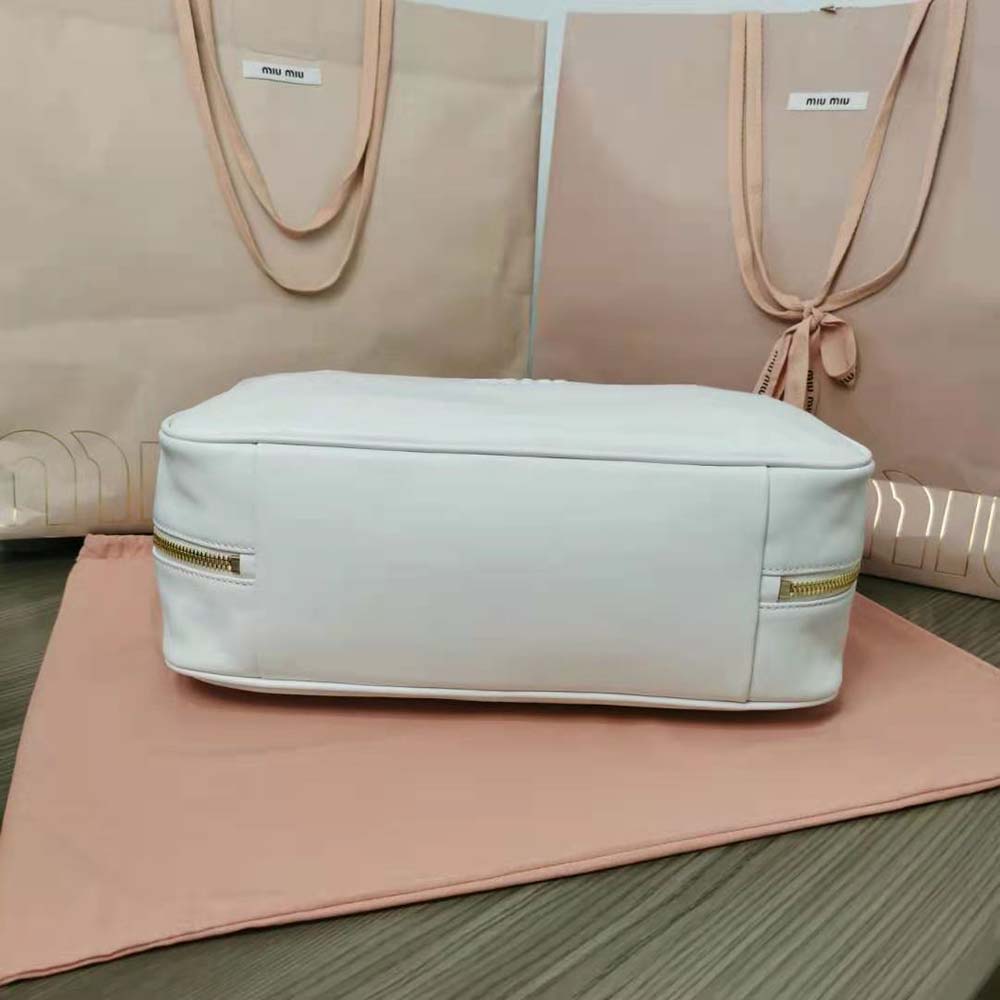 Miu Miu Women Leather Top-Handle Bag-White - image 4