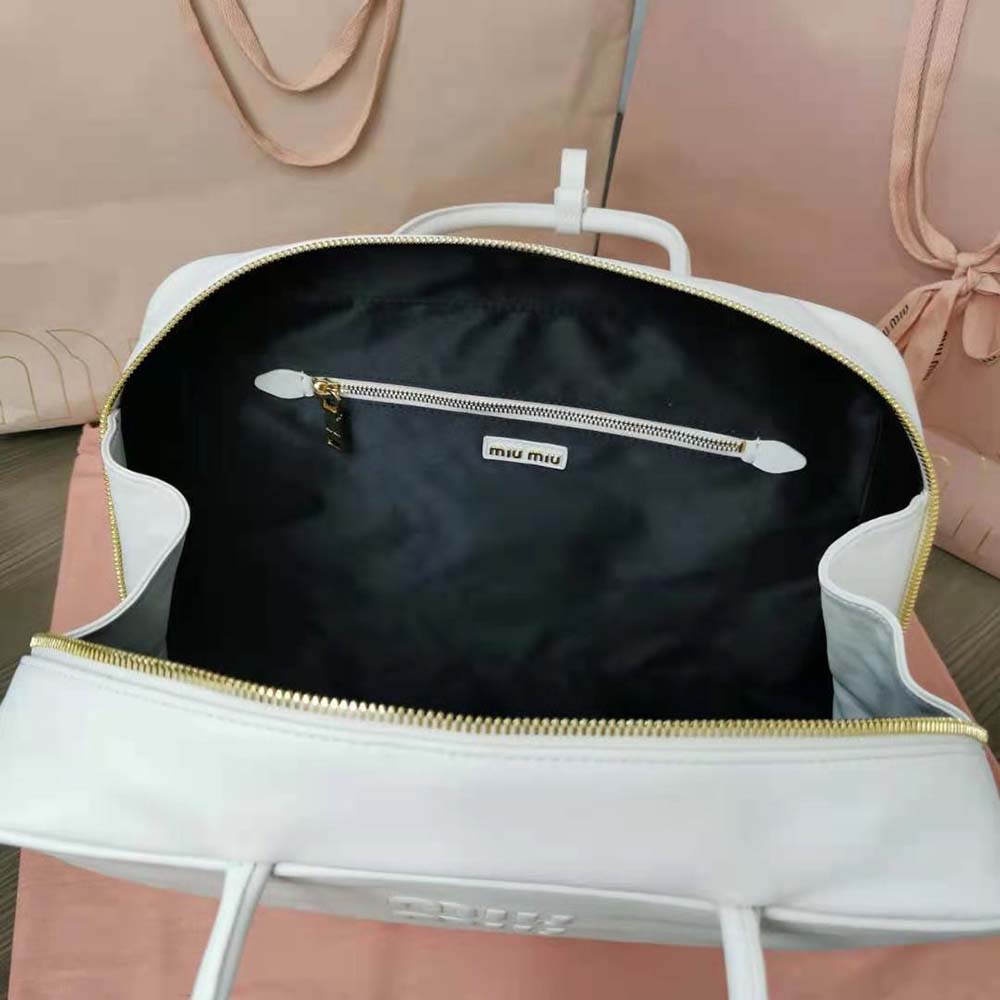 Miu Miu Women Leather Top-Handle Bag-White - image 6
