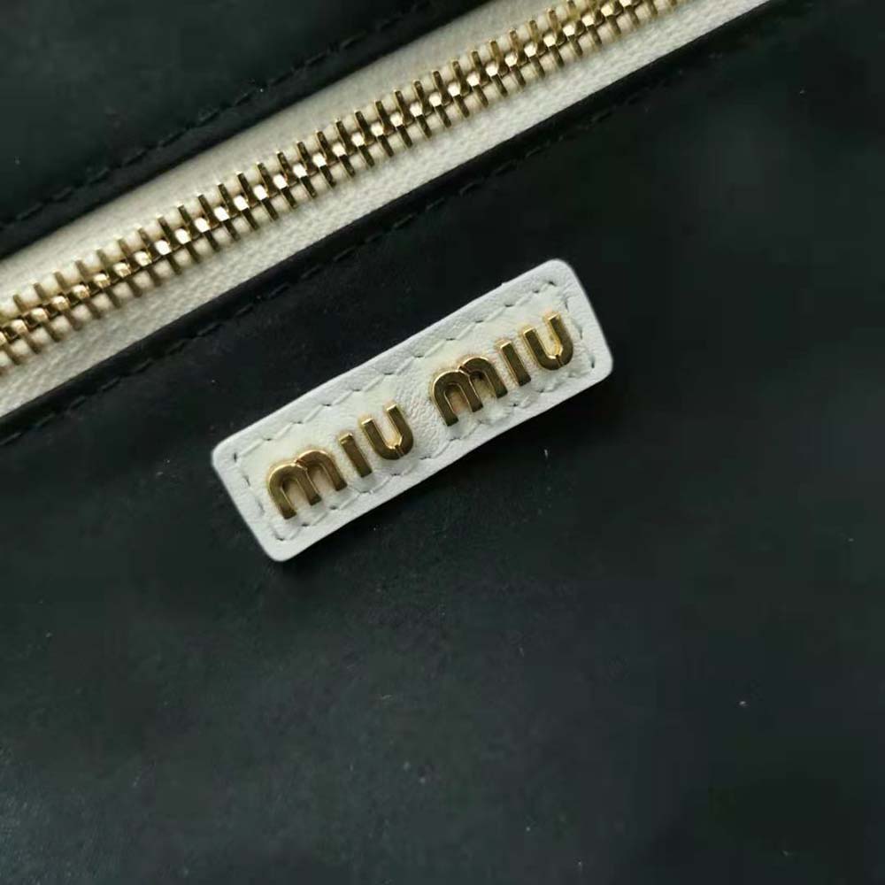 Miu Miu Women Leather Top-Handle Bag-White - image 10