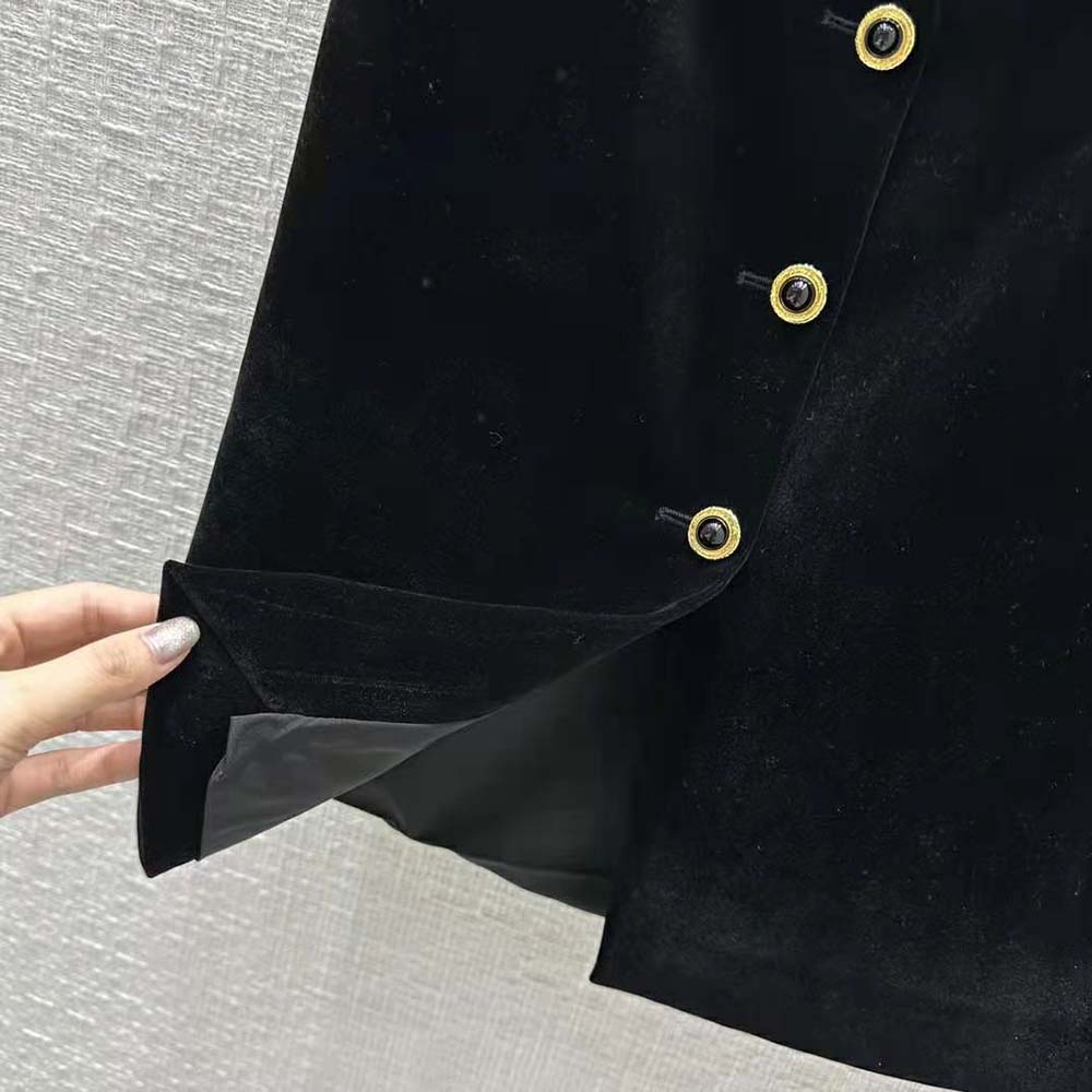 Miu Miu Women Long Velvet Skirt with Jacquard Logo - image 9
