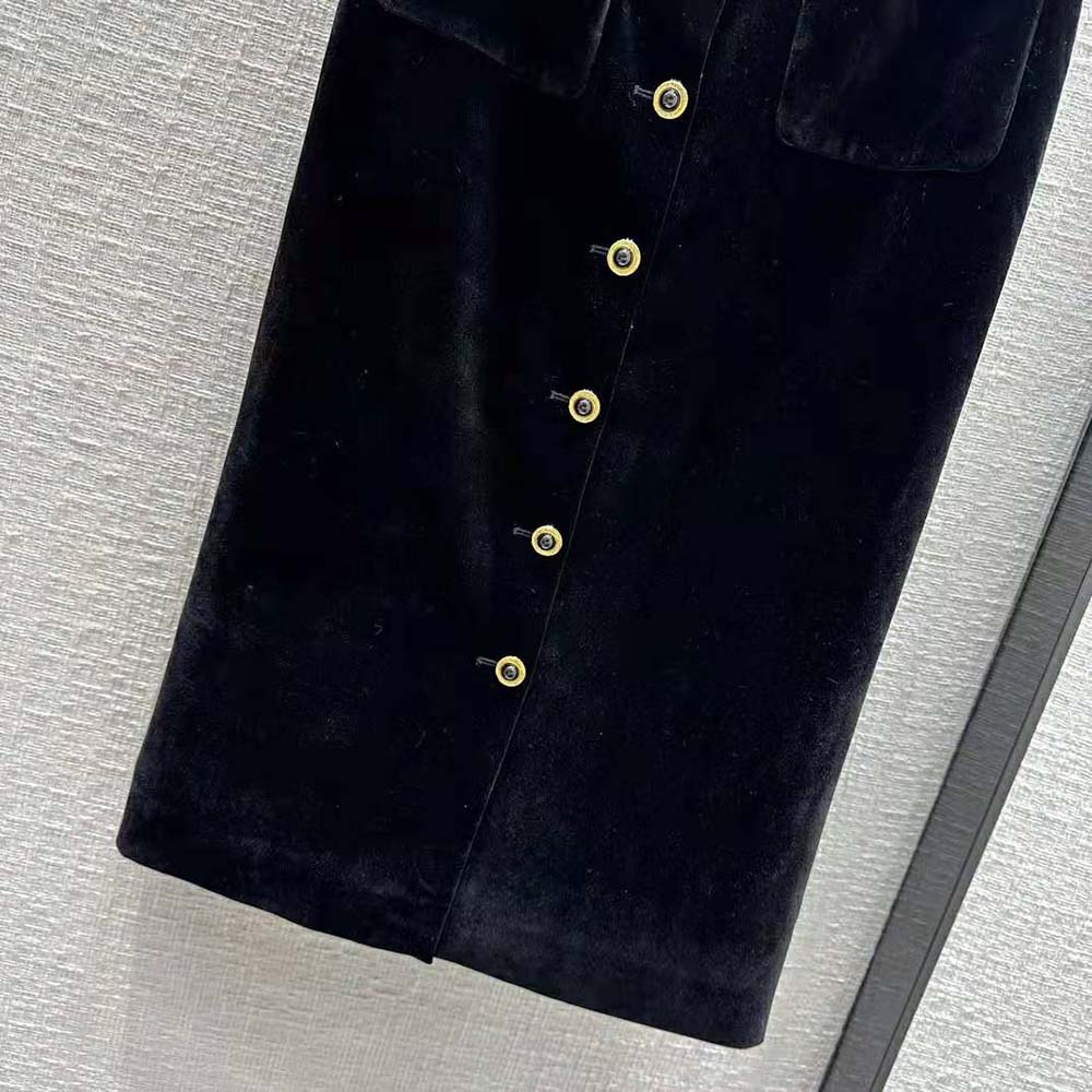 Miu Miu Women Long Velvet Skirt with Jacquard Logo - image 7