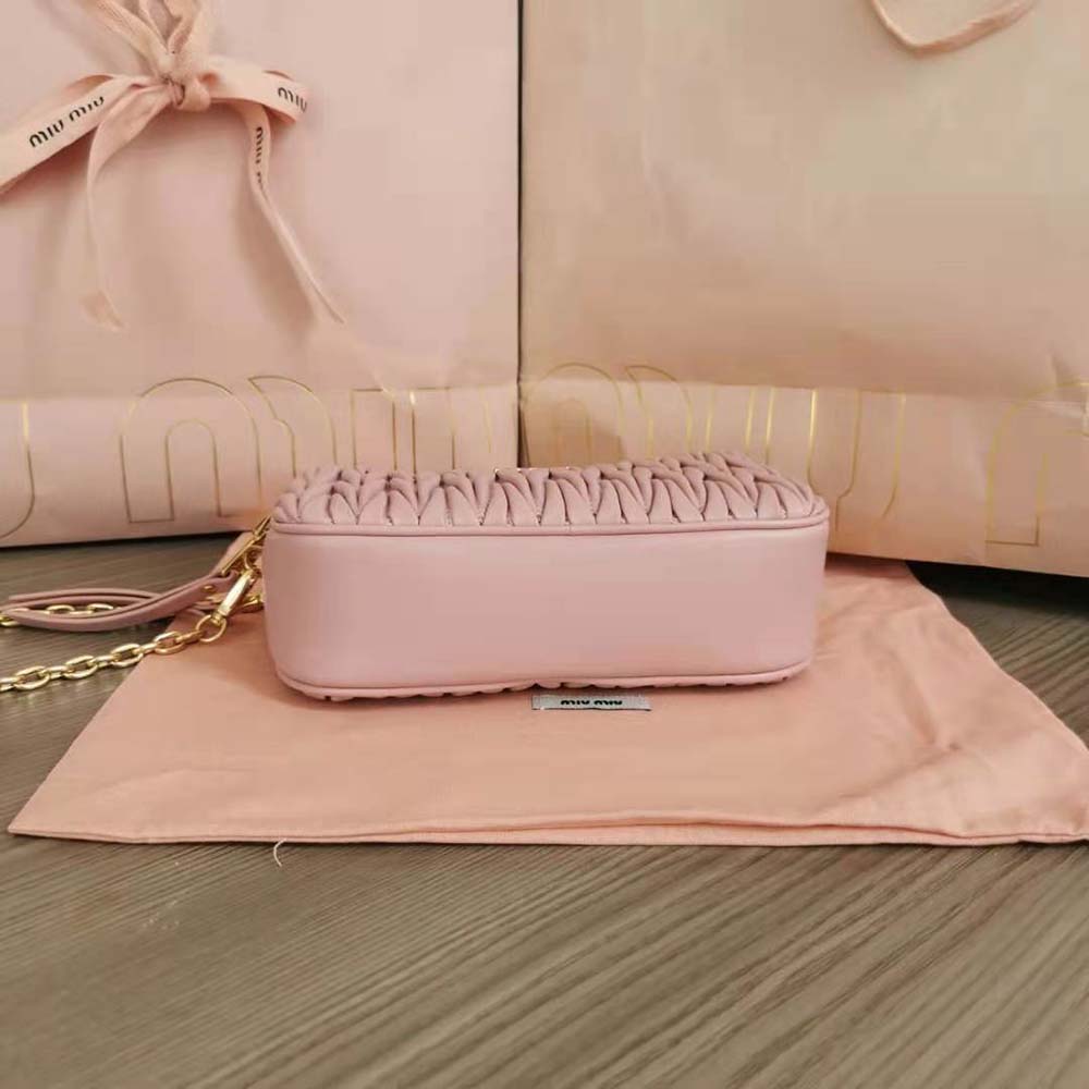 Miu Miu Women Matelassé Nappa Leather Mini-Bag-Pink - image 4