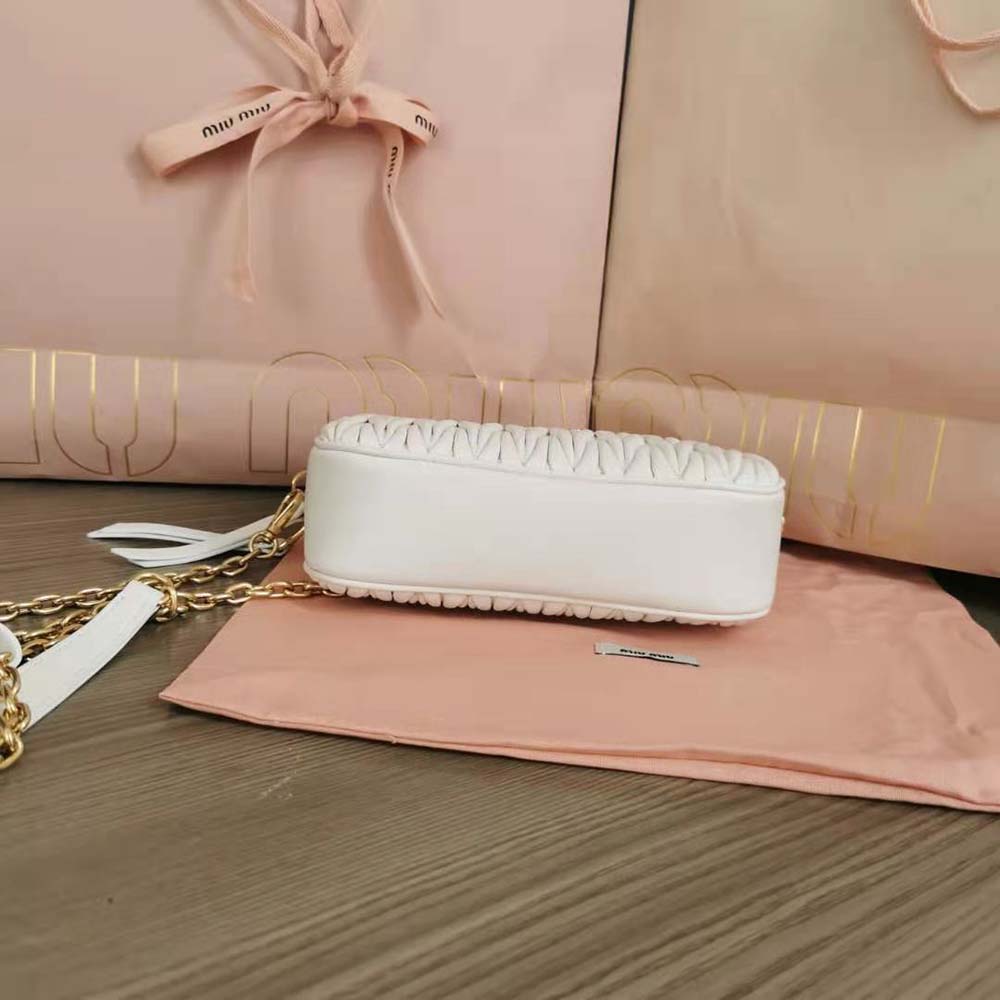 Miu Miu Women Matelassé Nappa Leather Mini-Bag-White - image 4
