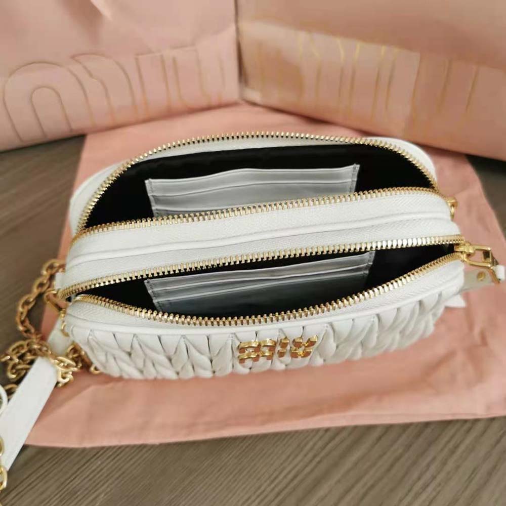 Miu Miu Women Matelassé Nappa Leather Mini-Bag-White - image 6