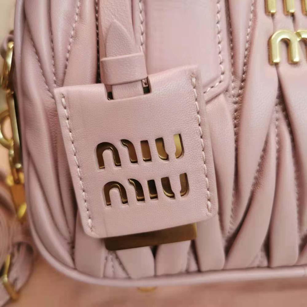 Miu Miu Women Matelassé Nappa Leather Top-Handle Bag-Pink - image 9