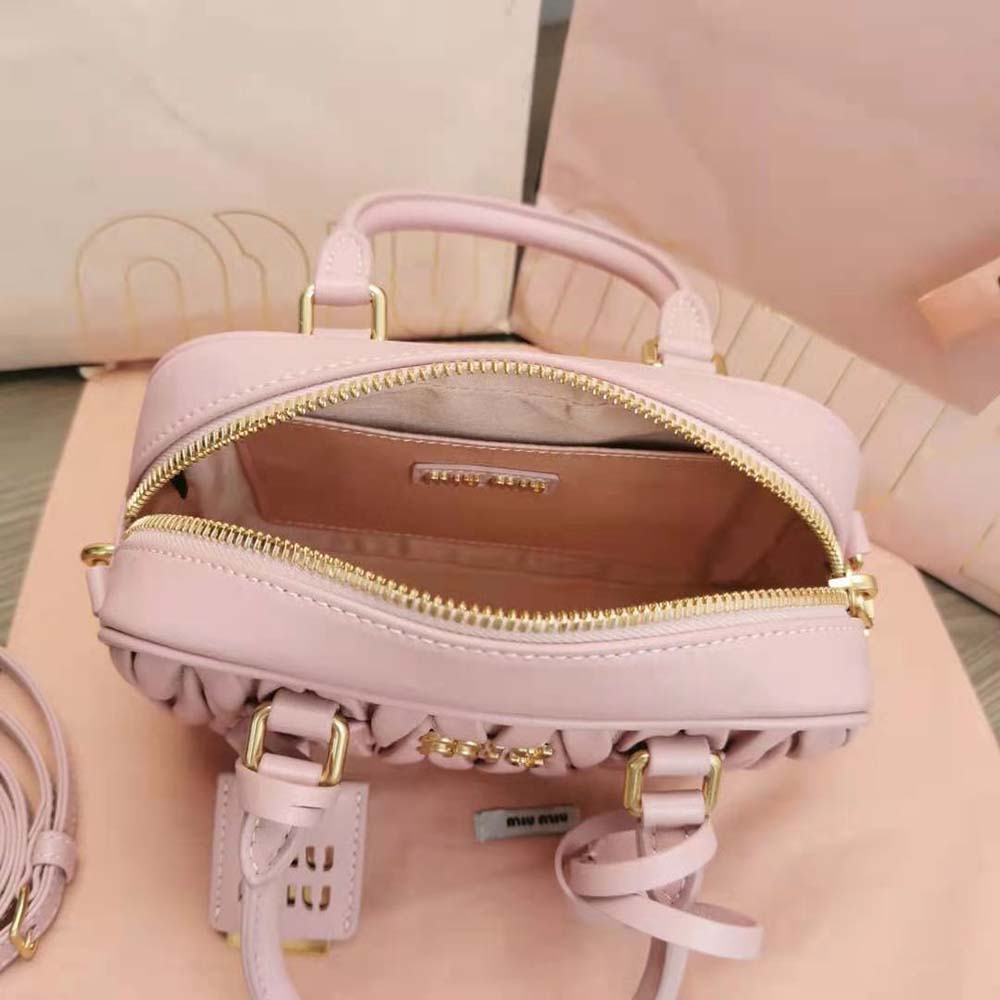 Miu Miu Women Matelassé Nappa Leather Top-Handle Bag-Pink - image 7