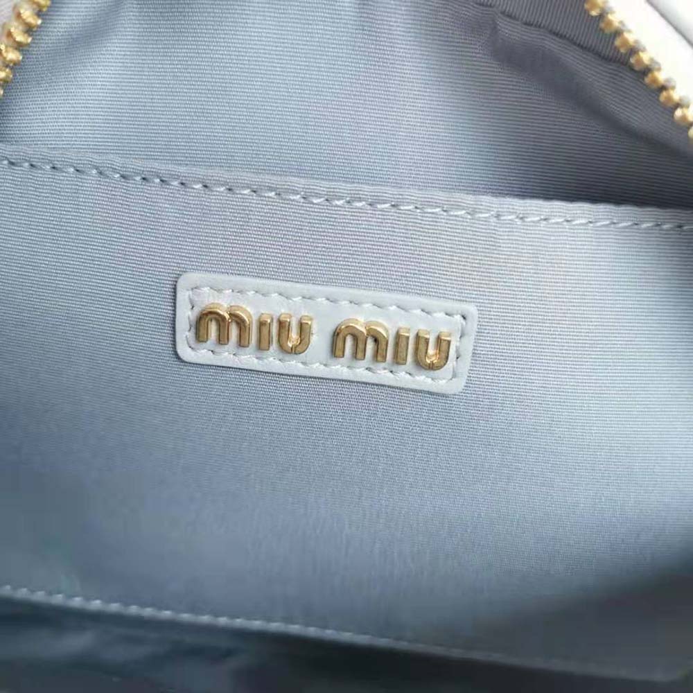 Miu Miu Women Matelassé Nappa Leather Top-Handle Bag-Silver - image 10