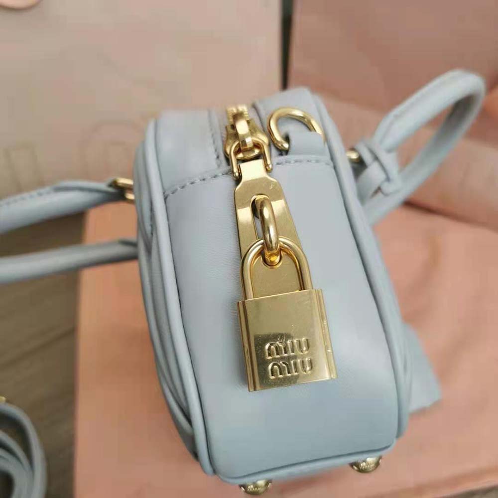 Miu Miu Women Matelassé Nappa Leather Top-Handle Bag-Silver - image 6