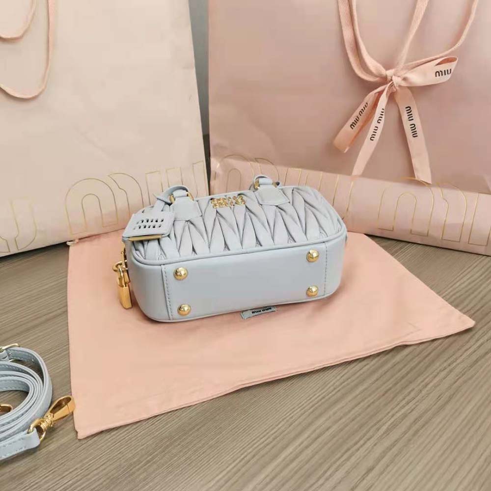 Miu Miu Women Matelassé Nappa Leather Top-Handle Bag-Silver - image 4